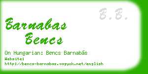 barnabas bencs business card
